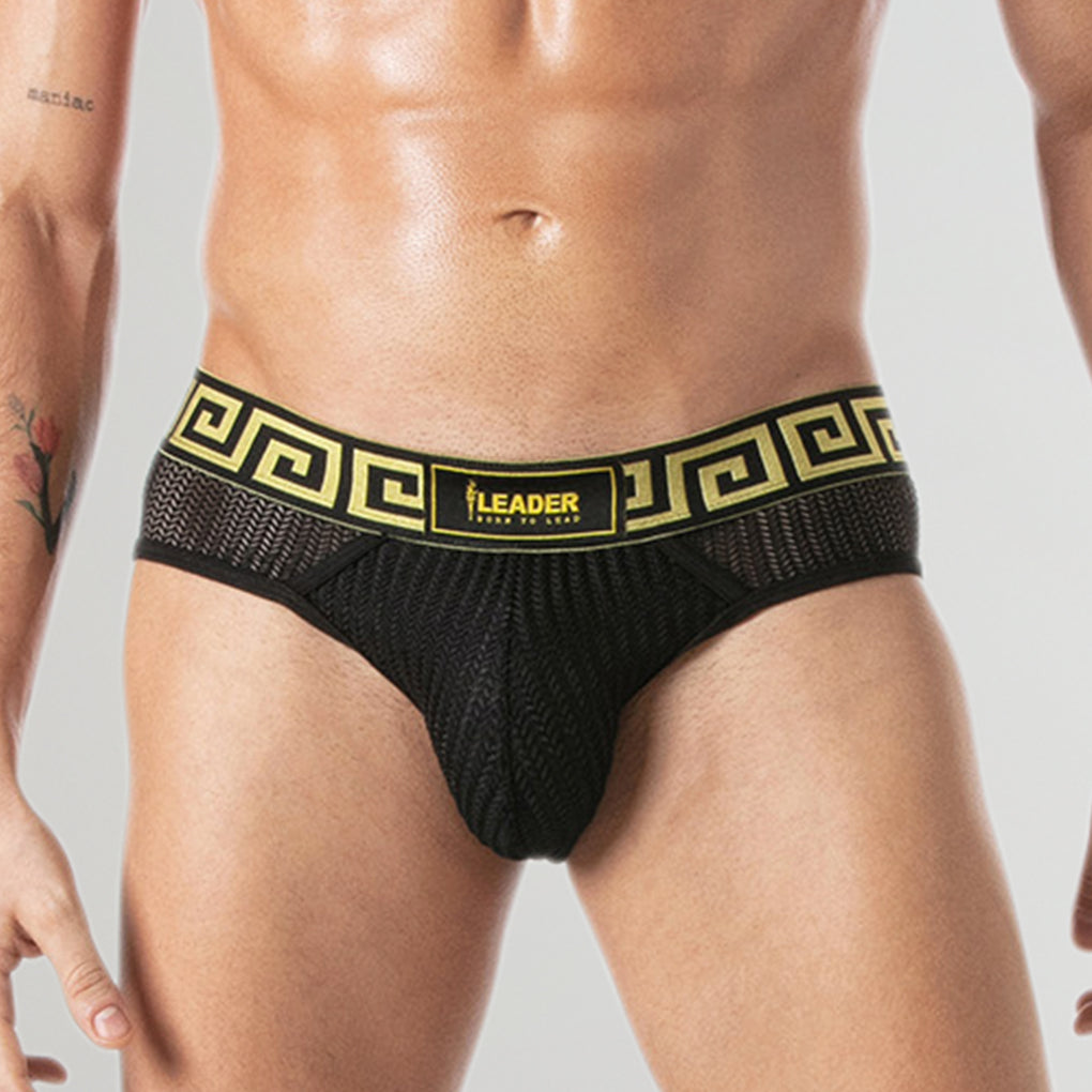 Leader Invictus Mesh Brief Black-gold