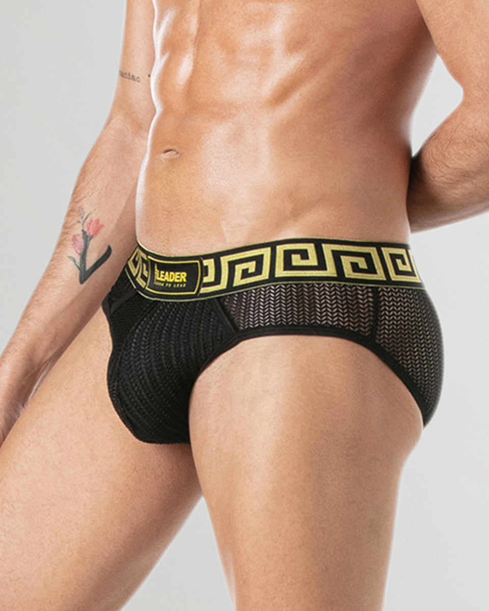 Leader Invictus Mesh Brief Black-gold