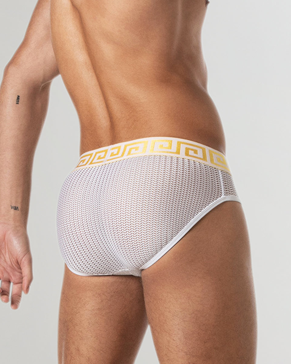 Leader Invictus Mesh Brief White-gold