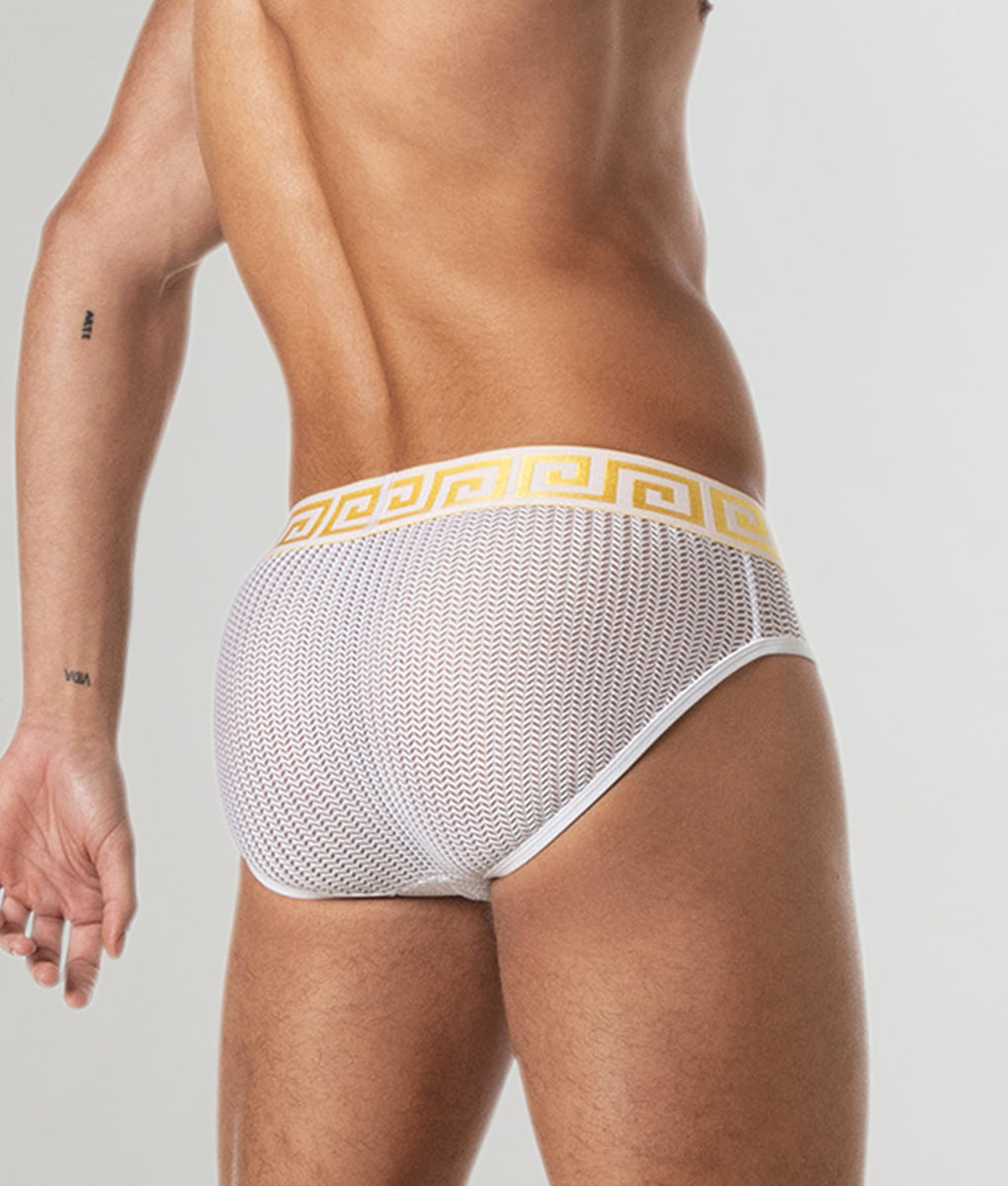 Leader Invictus Mesh Brief White-gold