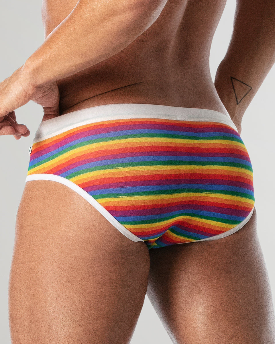 Leader Pride Mesh Swim Brief White
