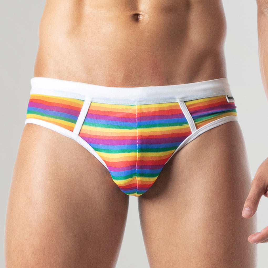 Leader Pride Mesh Swim Brief White