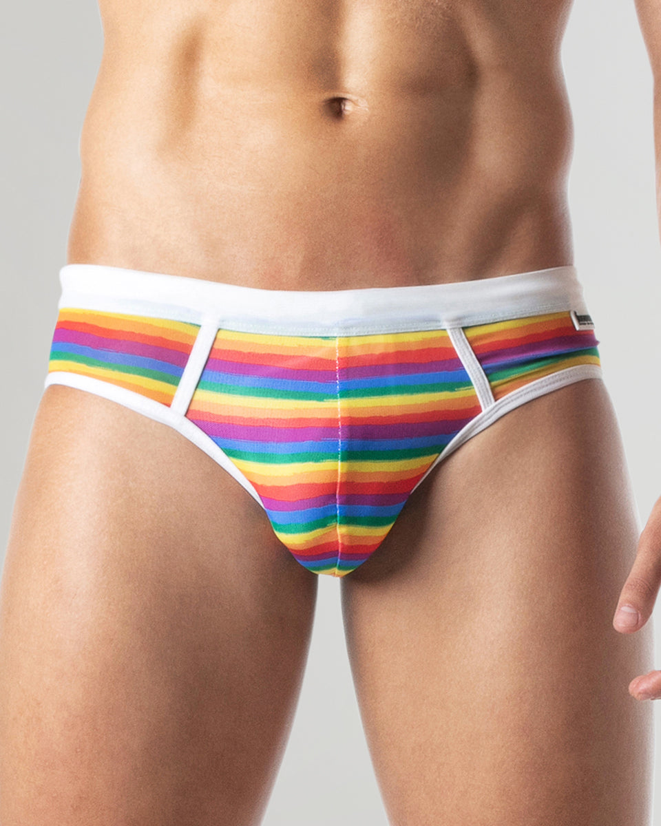 Leader Pride Mesh Swim Brief White