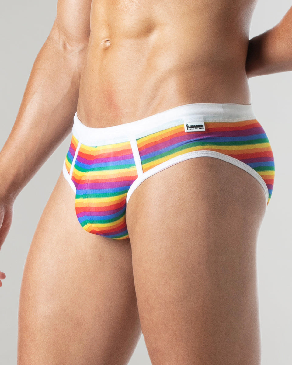 Leader Pride Mesh Swim Brief White
