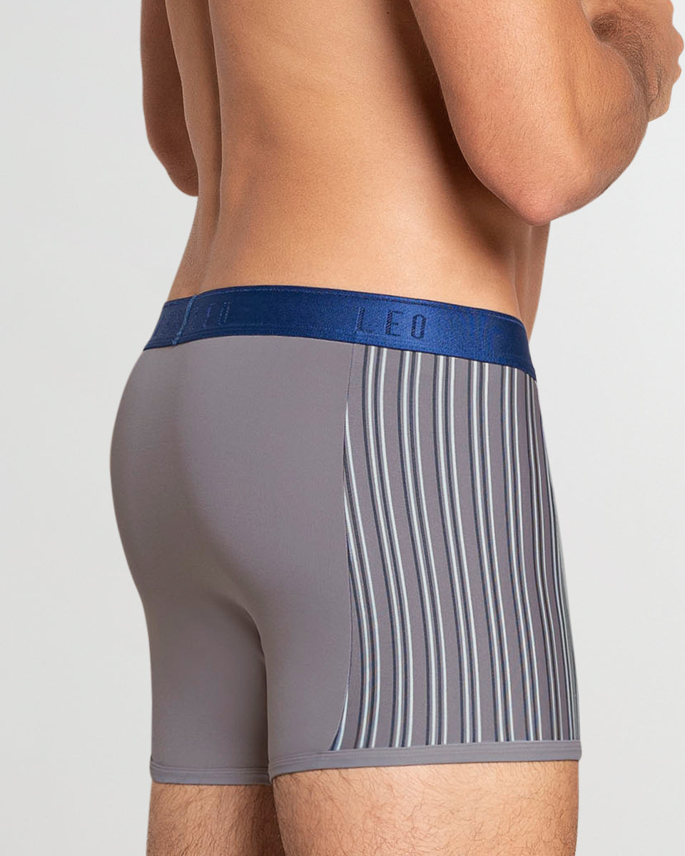 LEO Perfect Fit w/ Contrast Details Trunk Light-grey-blue-waistband