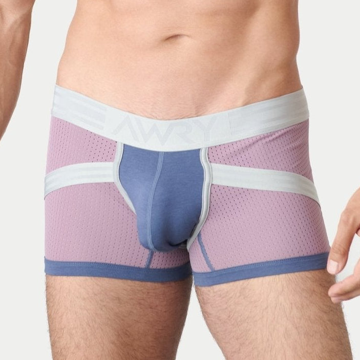 Awry Lift Trunk Lavender Haze - men's enhancing trunk with built-in jockstrap, front view