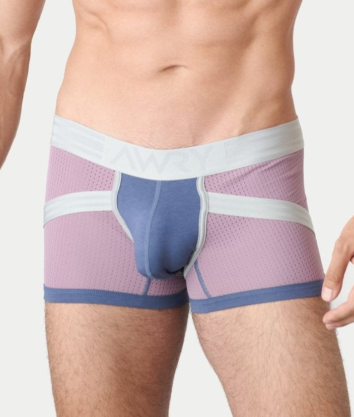 Awry Lift Trunk Lavender Haze - men's enhancing trunk with built-in jockstrap, front view