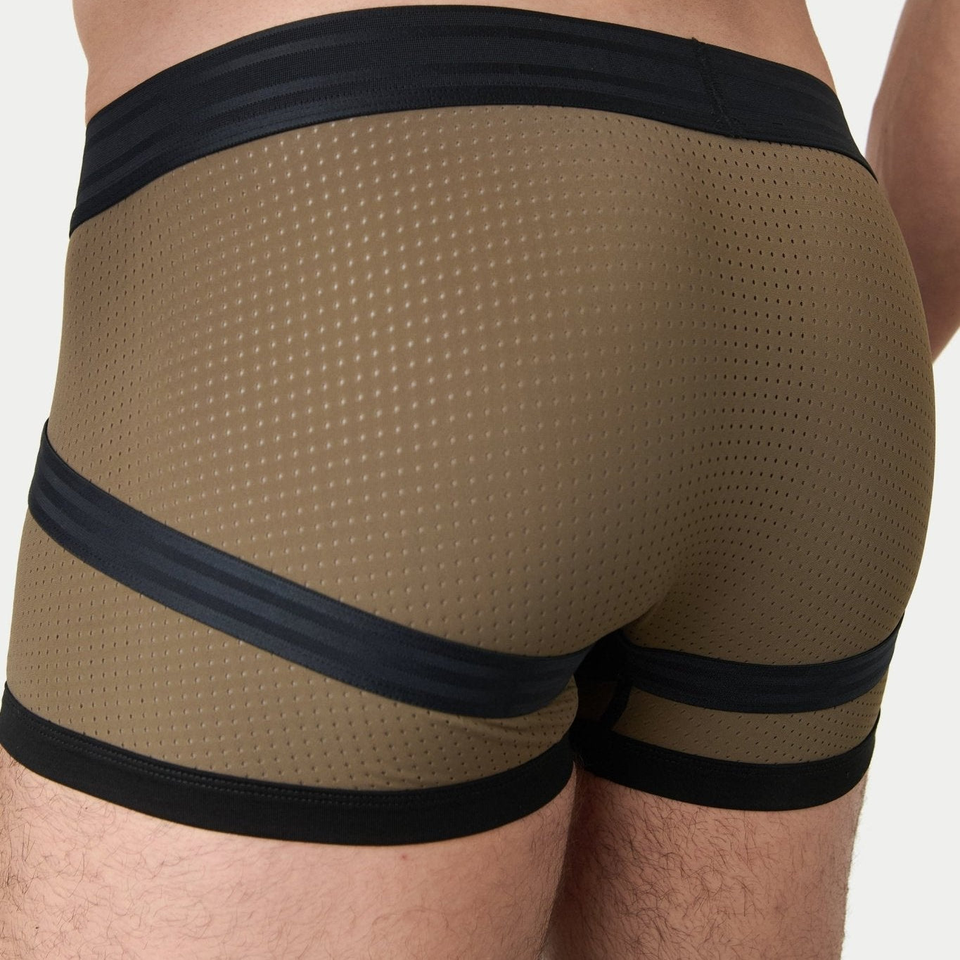 Awry Lift Trunk Moss Black - men's performance trunk underwear, side view