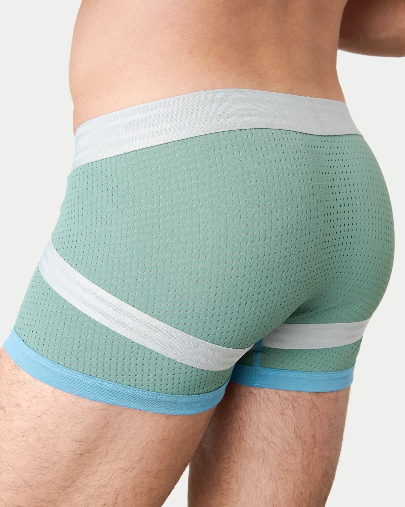 Awry Lift Trunk Sea Foam - men's lift trunk full body view on model