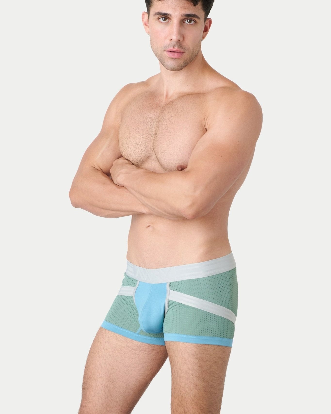 Awry Lift Trunk Sea Foam - breathable 4-way stretch mesh fabric detail, rear view