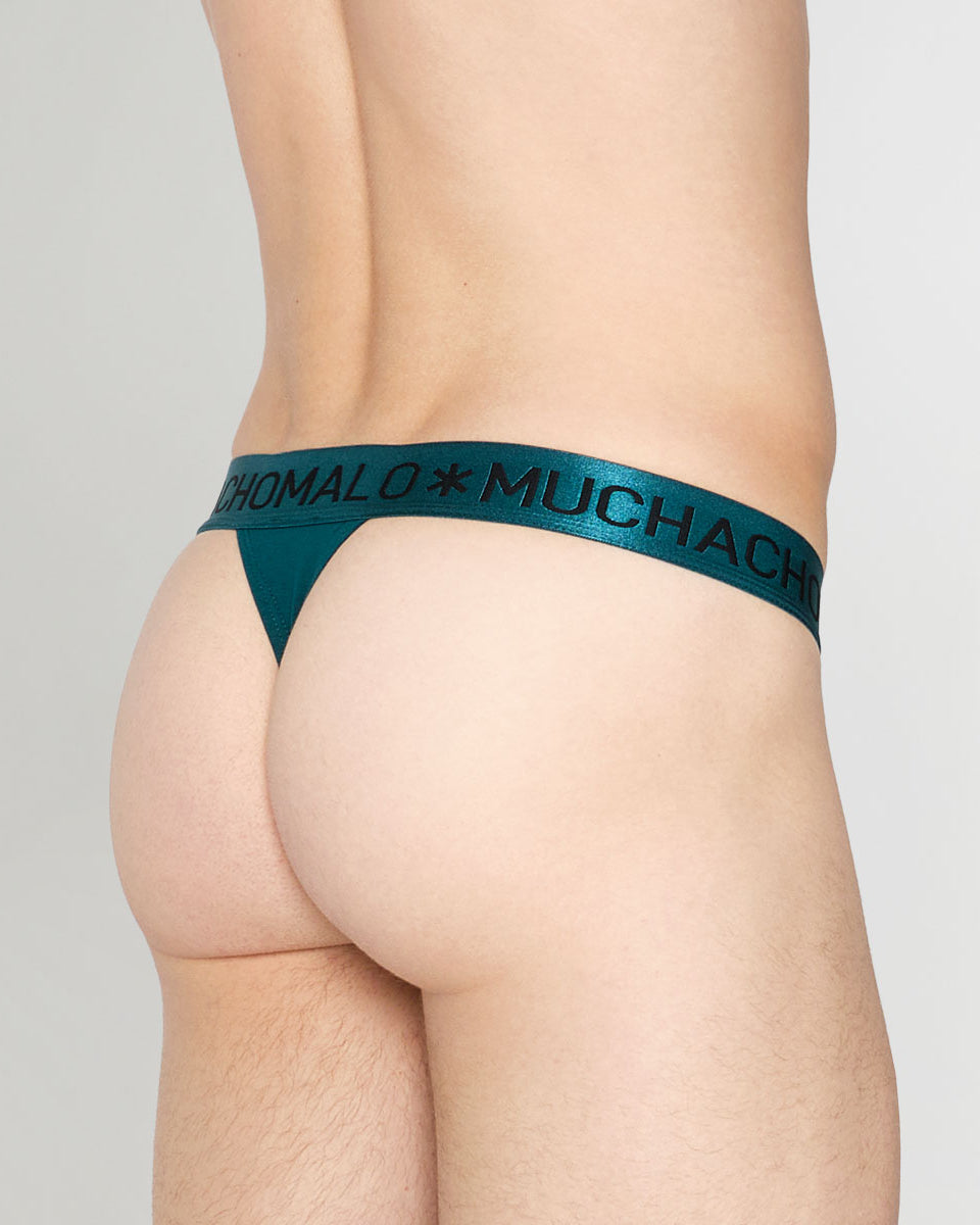 Muchachomalo Pink Cockatoo Solid Thong Deep-teal