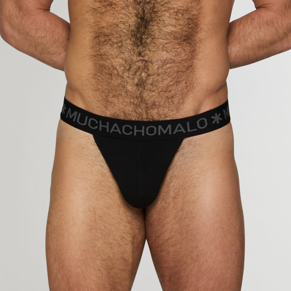 Muchachomalo Solid Thong Midnight-black