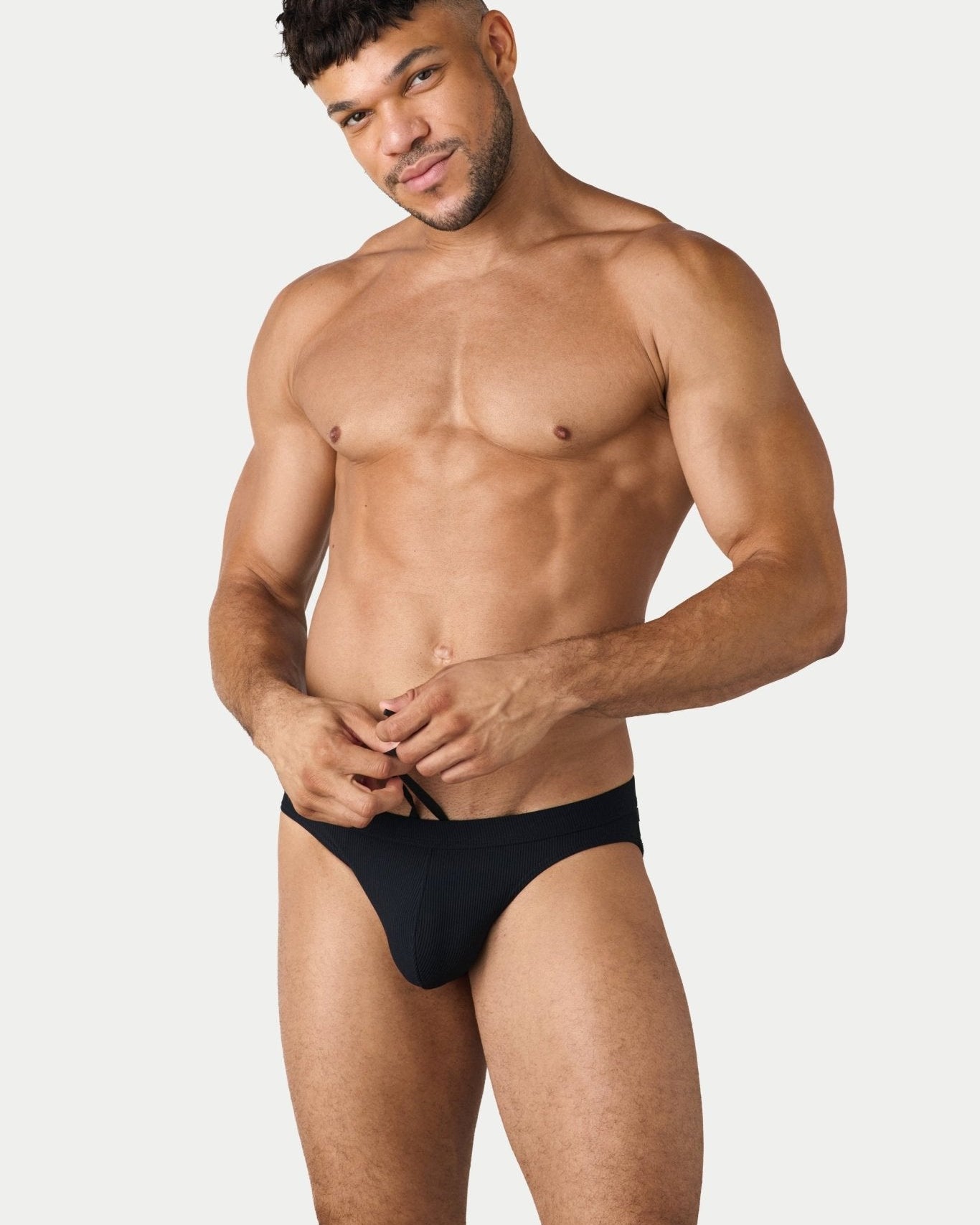 AWRY Oasis Contour Swim Brief Black - mens swim briefs front view