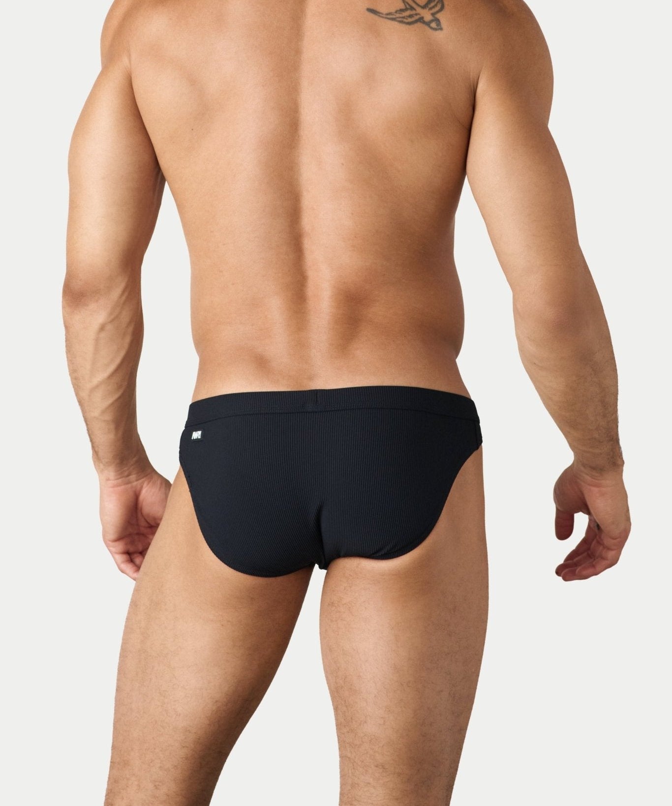 AWRY Oasis Contour Swim Brief Black - mens swim briefs back view