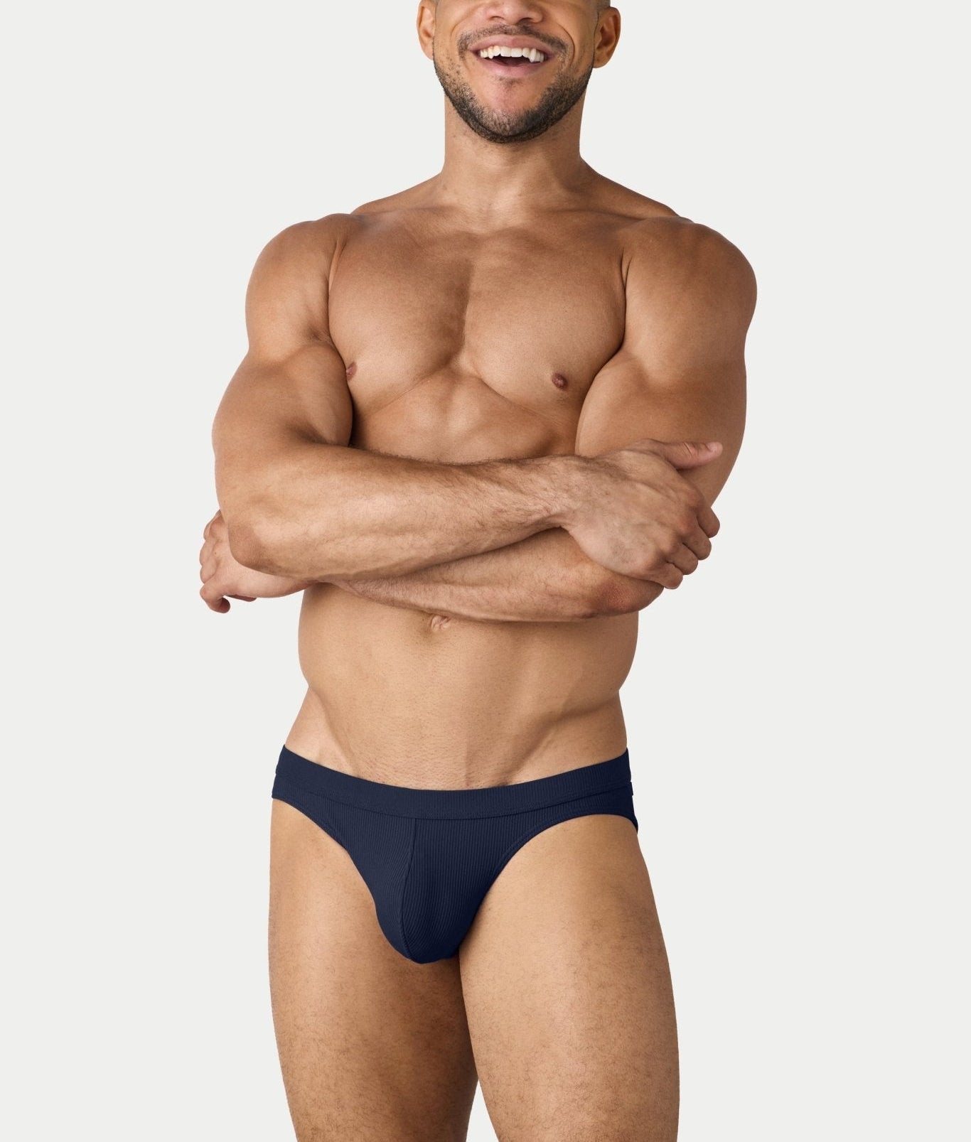 AWRY Oasis Contour Swim Brief Navy - mens swim briefs front view