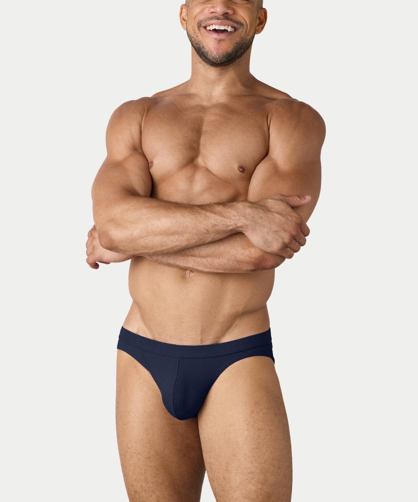 AWRY Oasis Contour Swim Brief Navy - mens swim briefs front view