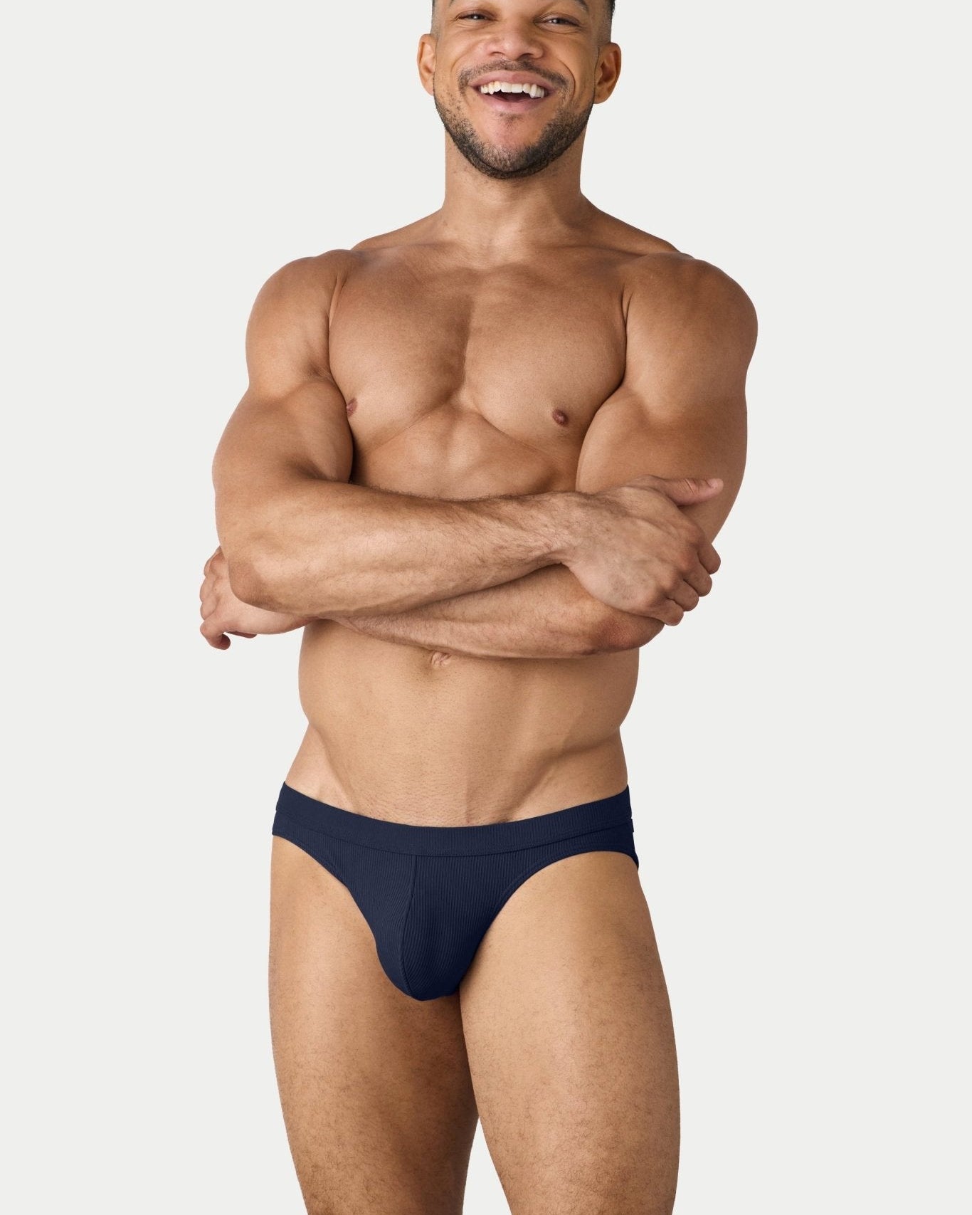AWRY Oasis Contour Swim Brief Navy - mens swim briefs front view