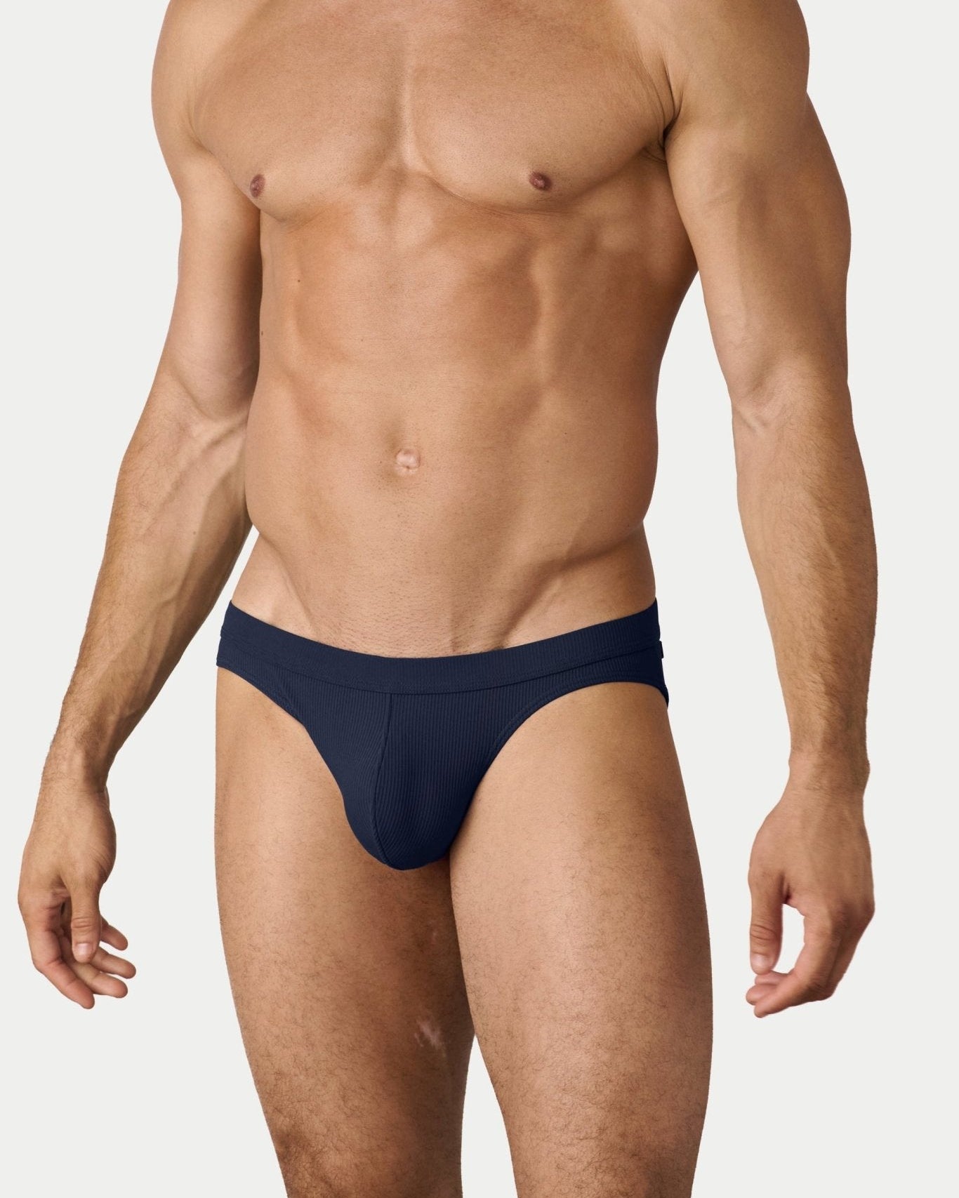 AWRY Oasis Contour Swim Brief Navy - men's swim brief waistband detail
