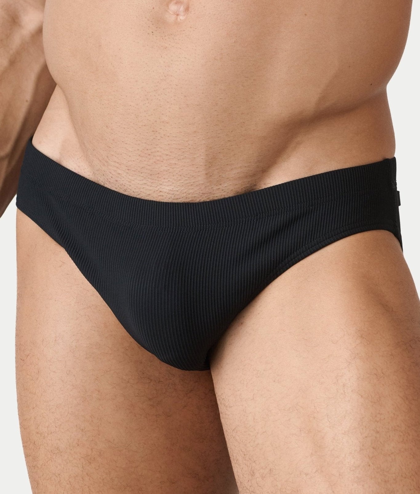 AWRY Oasis Swim Briefs Black - men's swim brief waistband detail