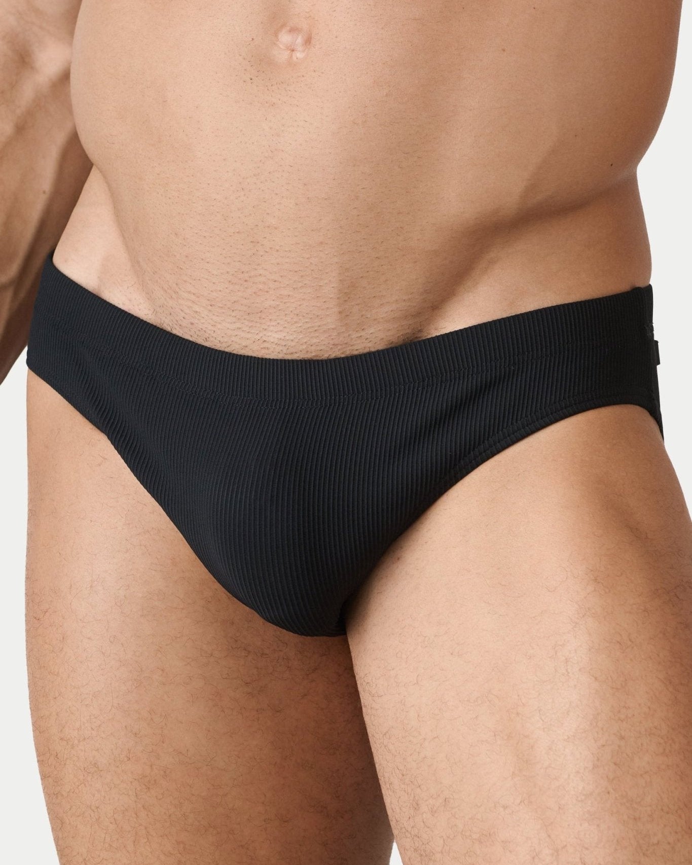 AWRY Oasis Swim Briefs Black - men's swim brief waistband detail