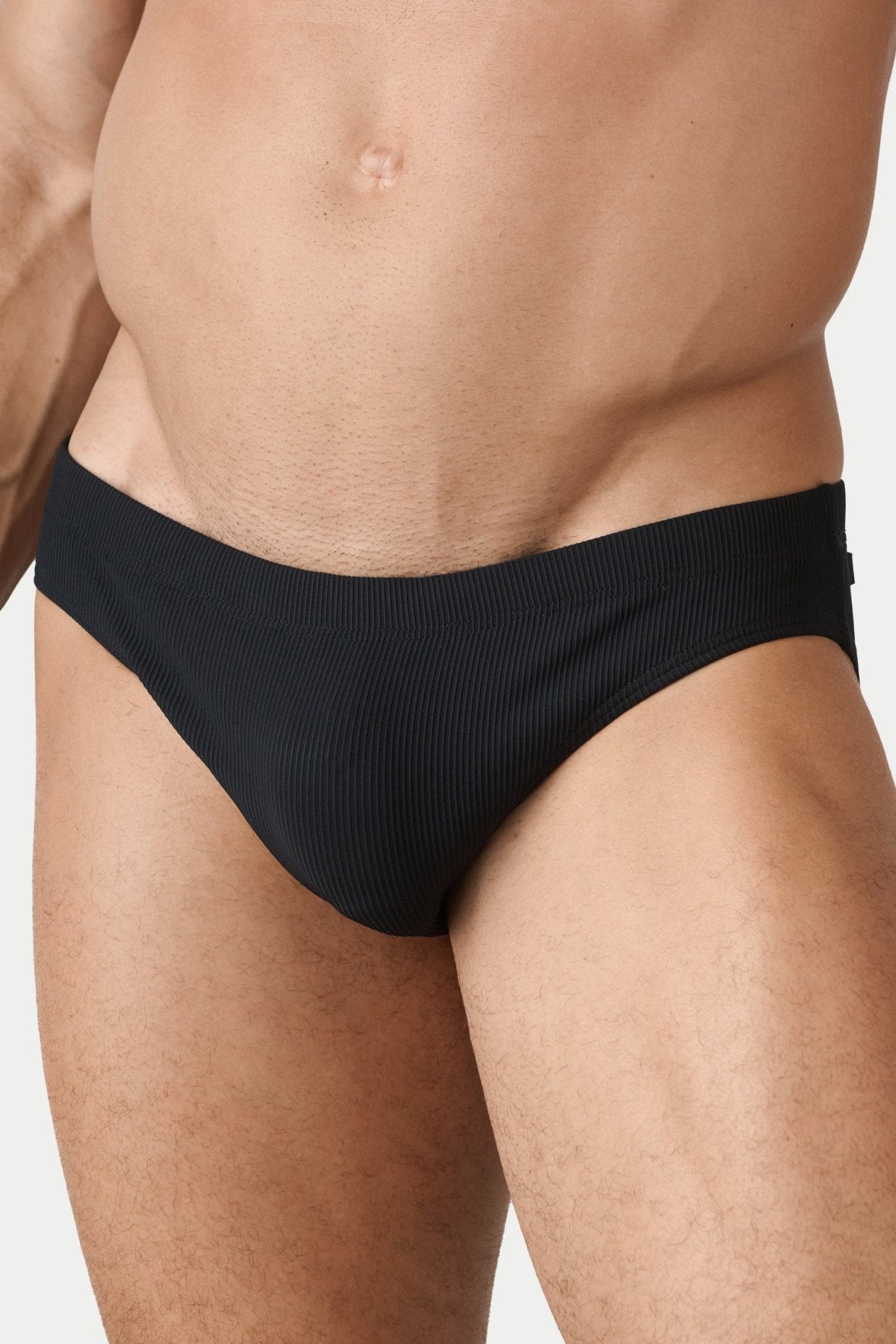 AWRY Oasis Swim Briefs Black - men's swim brief waistband detail