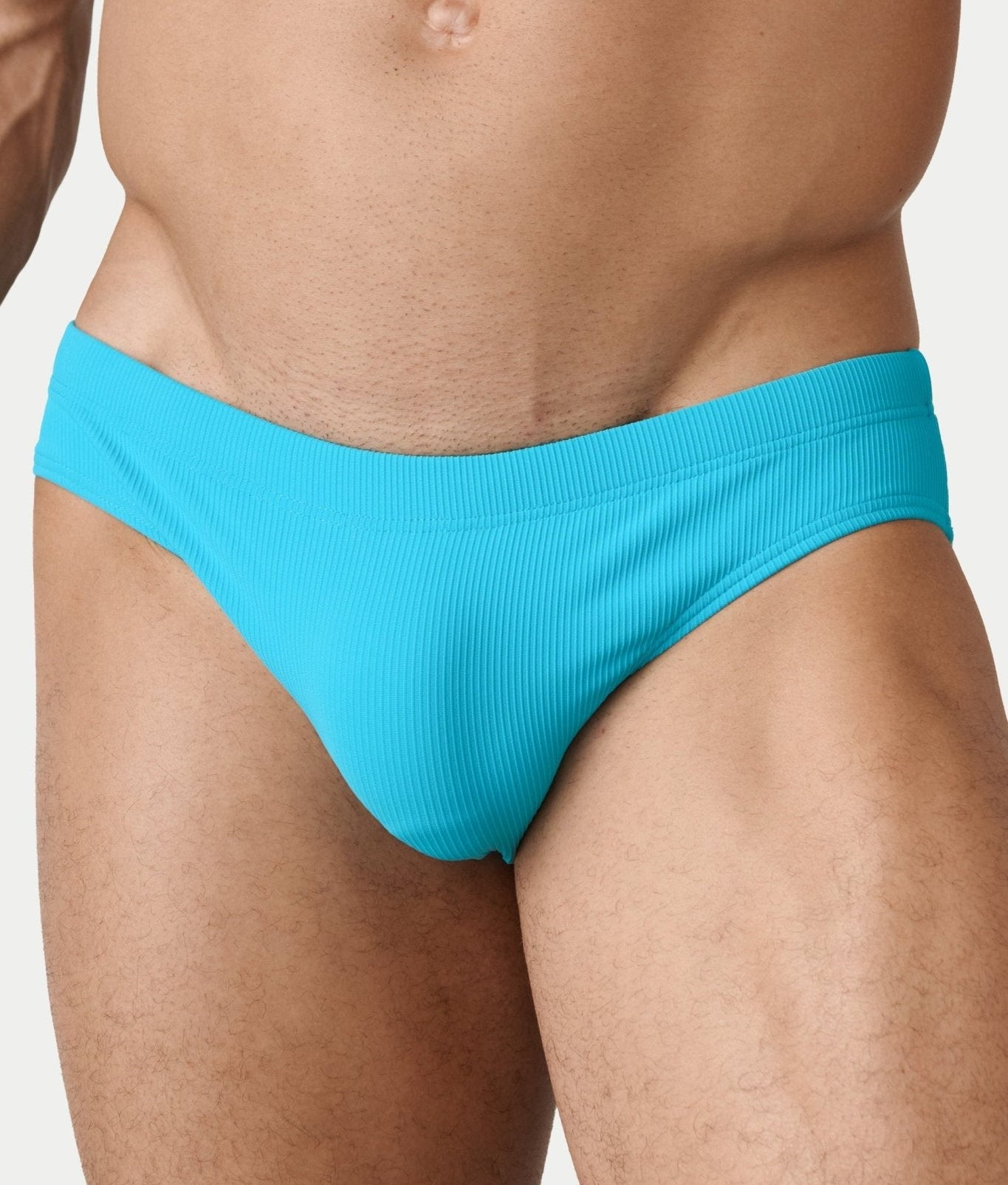 AWRY Oasis Swim Briefs Cyan - men's swim brief pouch detail