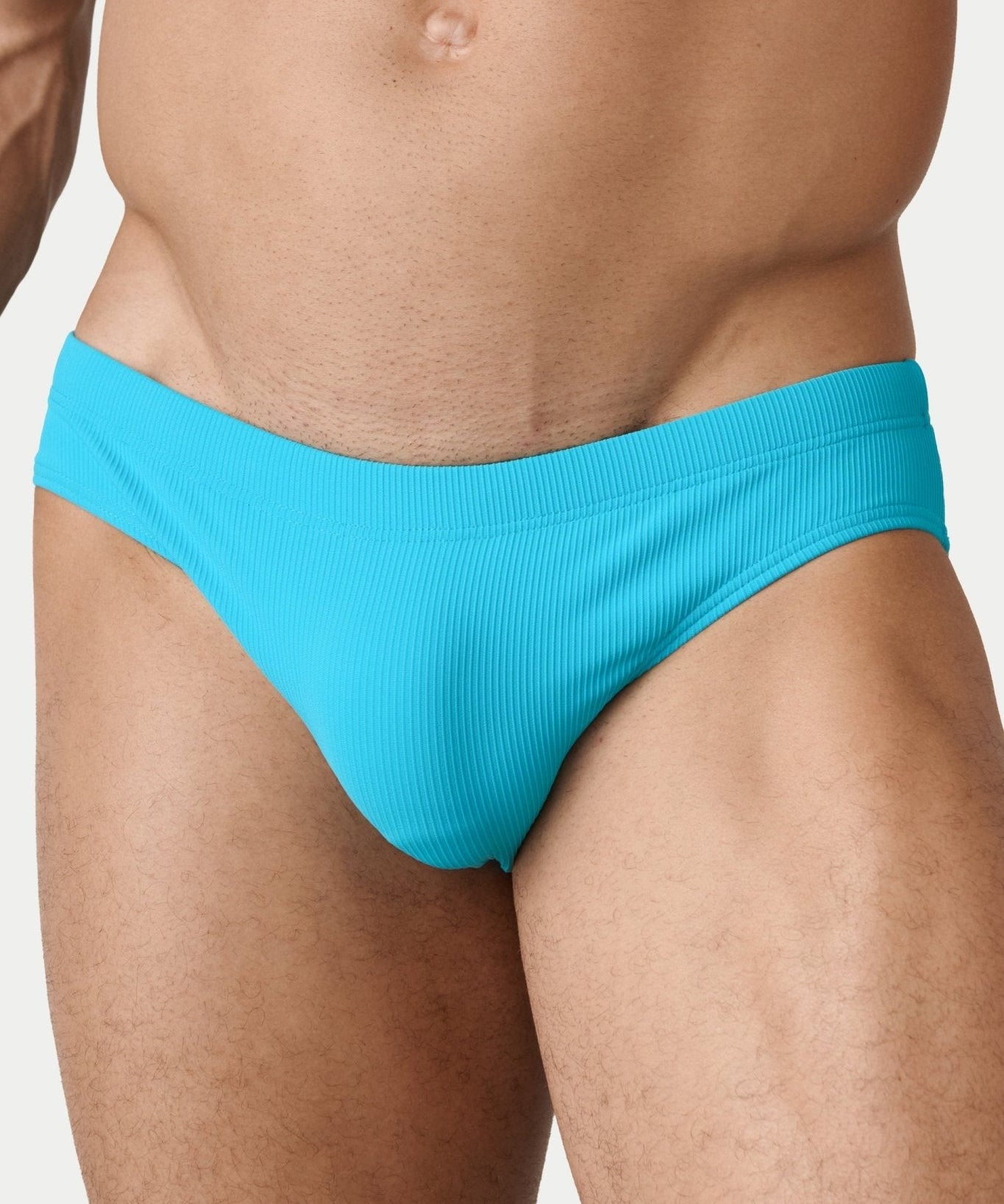 AWRY Oasis Swim Briefs Cyan - men's swim brief pouch detail