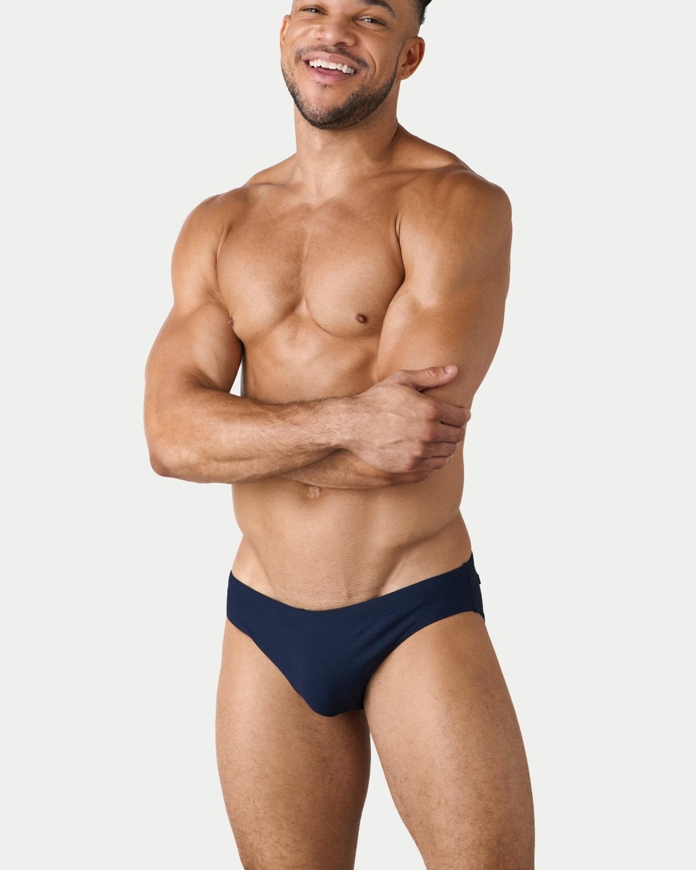 AWRY Oasis Swim Briefs Navy - mens swim briefs front view