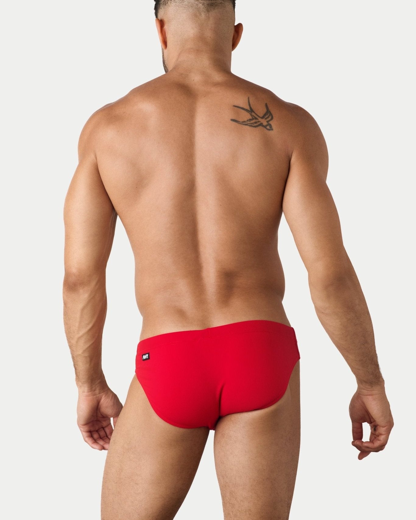 AWRY Oasis Swim Briefs Red - mens swim briefs back view