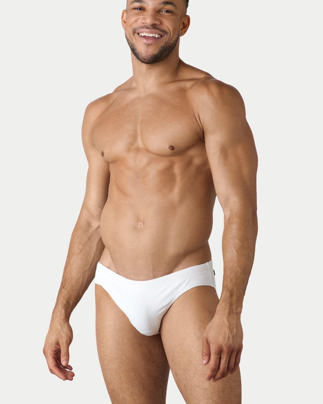 AWRY Oasis Swim Briefs White - men's swim brief liner close-up
