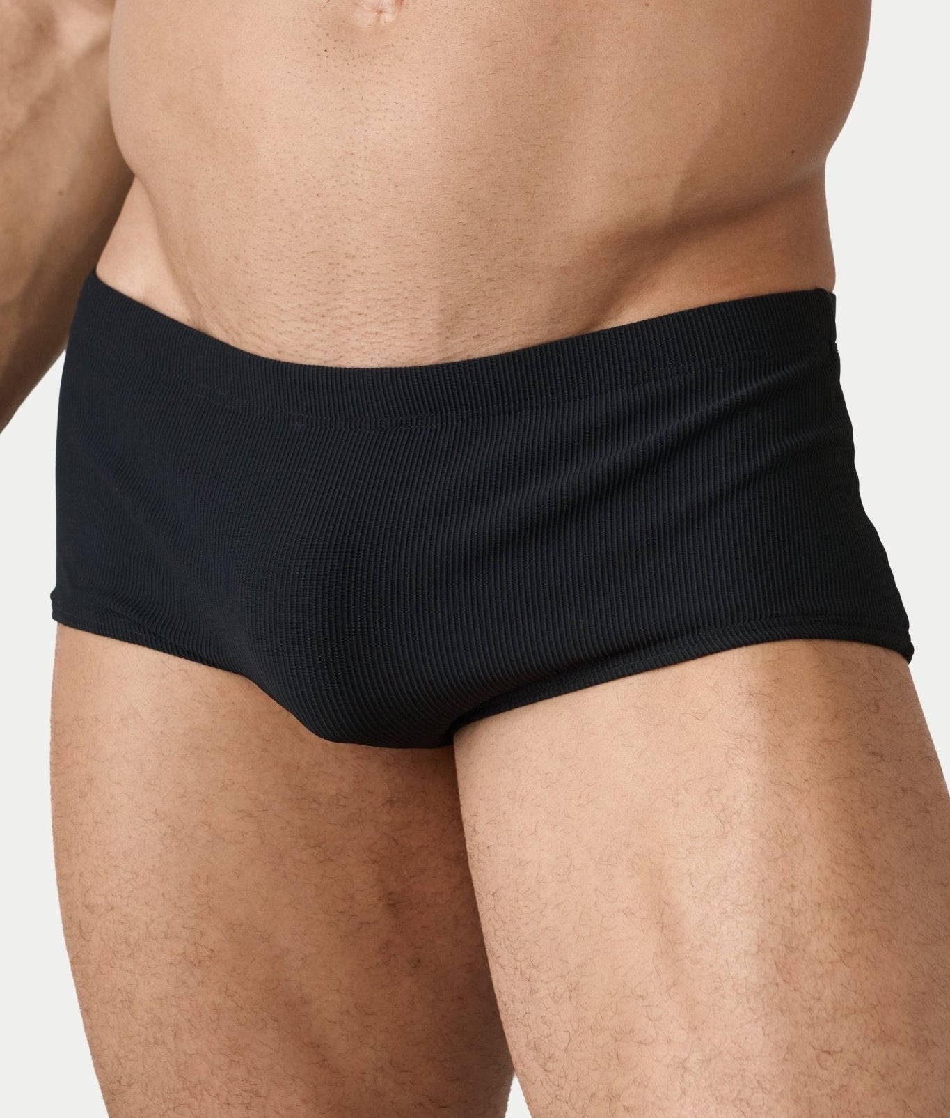 AWRY Oasis Swim Sunga Black - men's swim sunga pouch detail