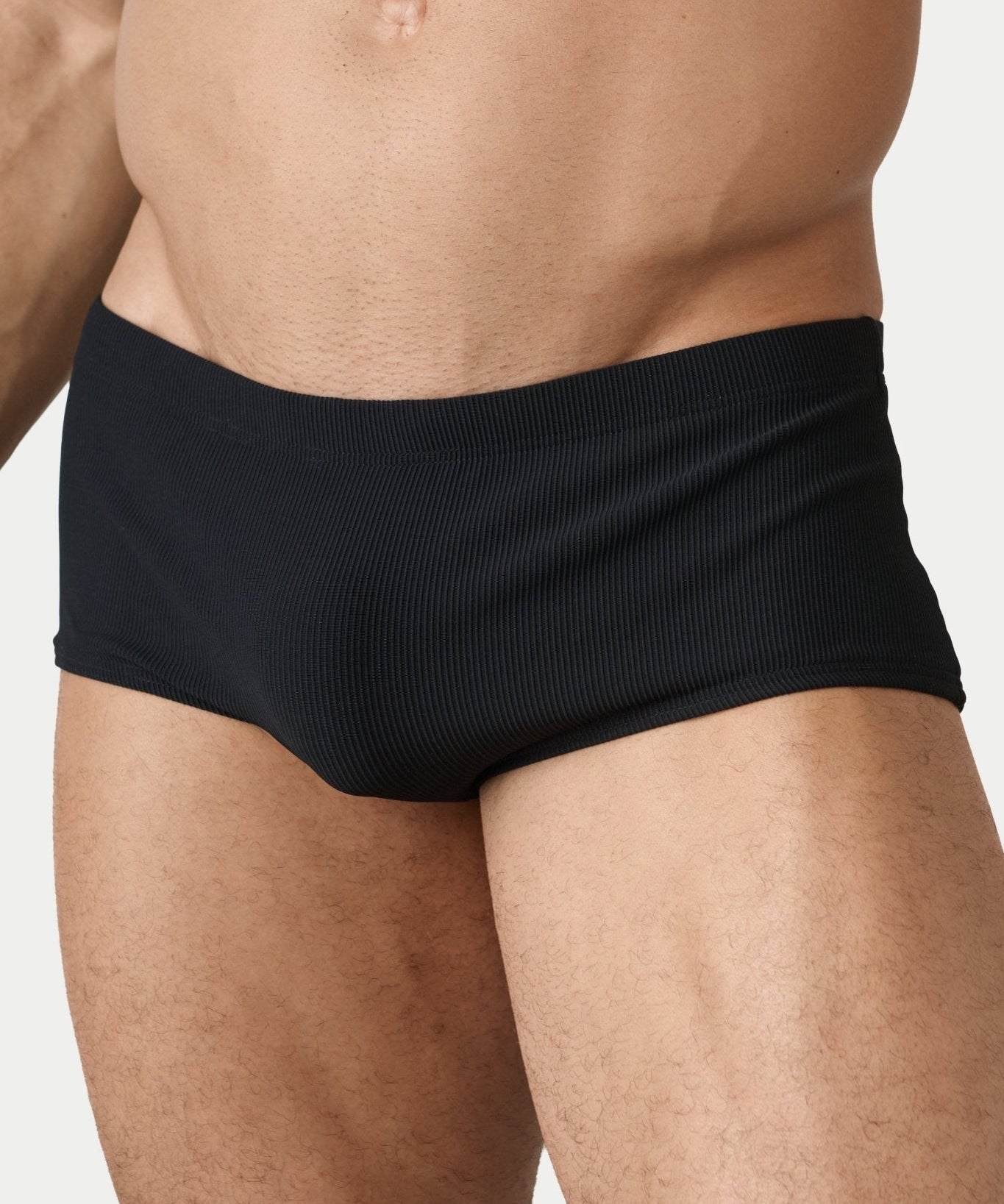 AWRY Oasis Swim Sunga Black - men's swim sunga pouch detail
