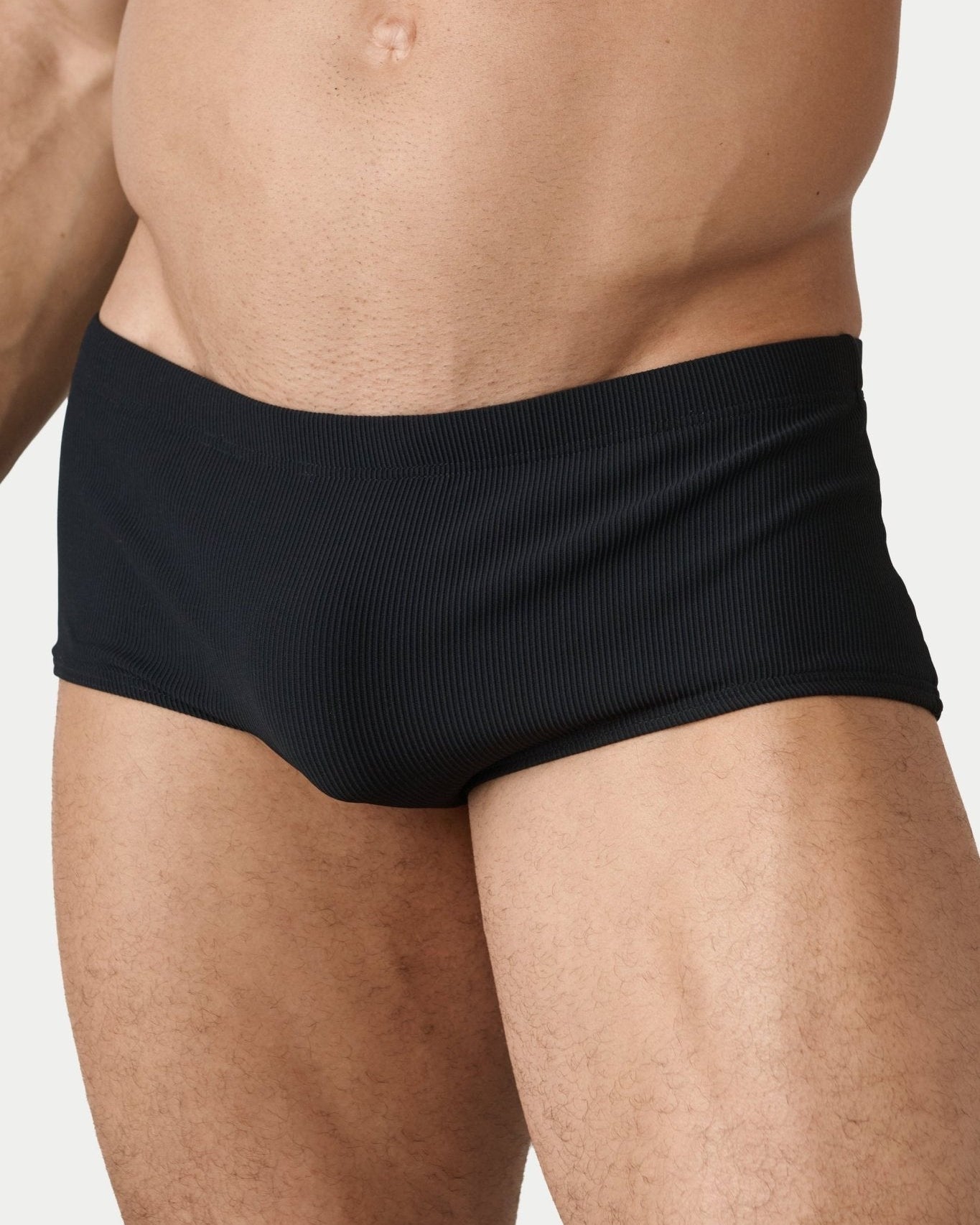 AWRY Oasis Swim Sunga Black - men's swim sunga pouch detail