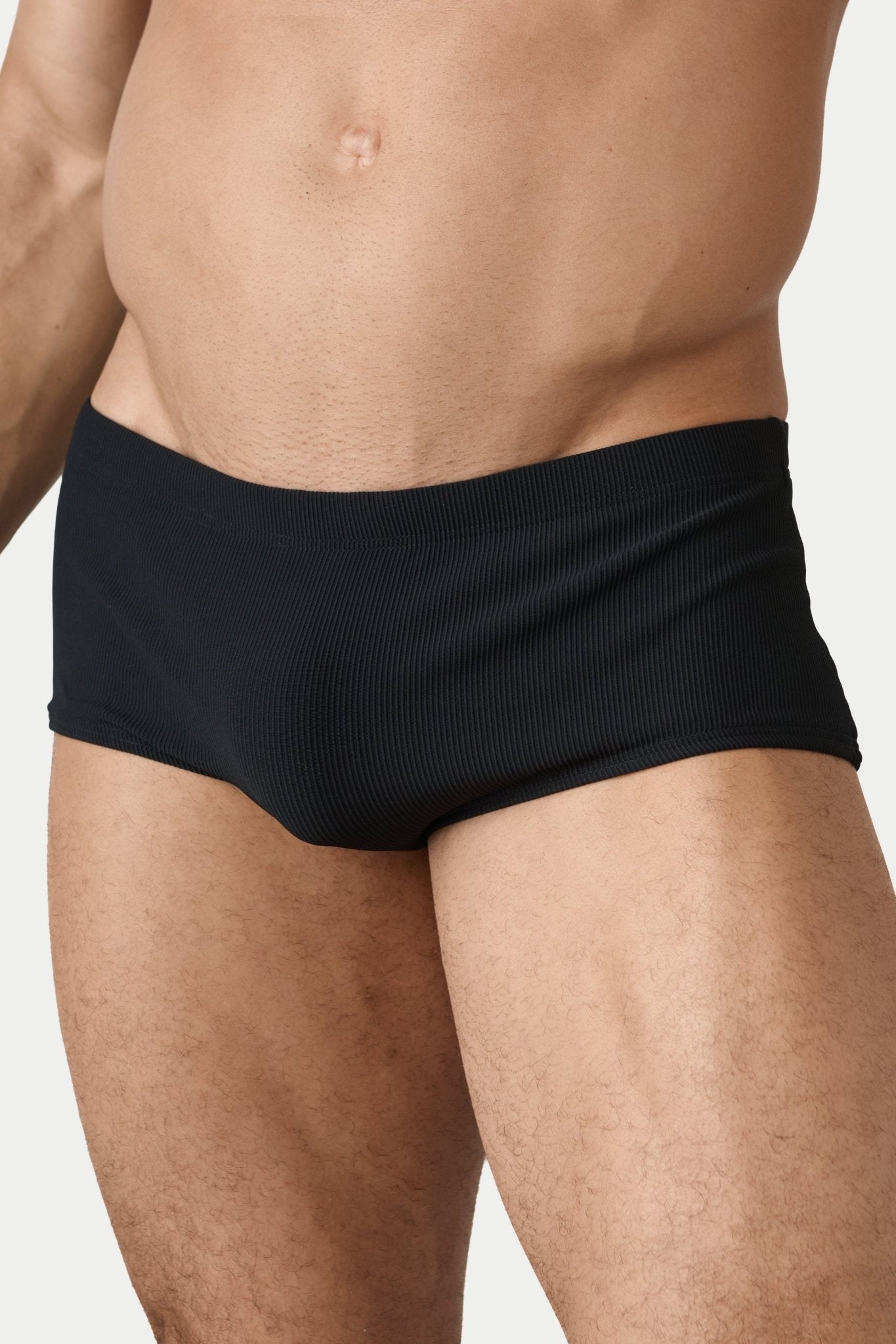 AWRY Oasis Swim Sunga Black - men's swim sunga pouch detail