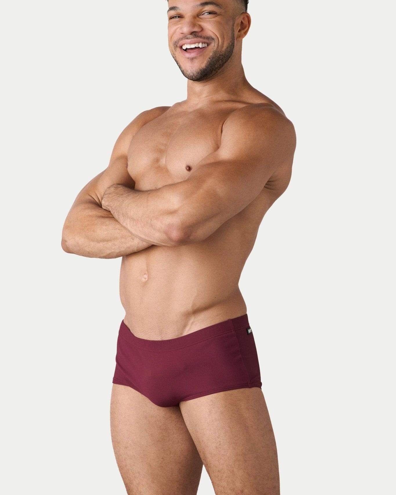 AWRY Oasis Swim Sunga Maroon - mens swim sungas side profile