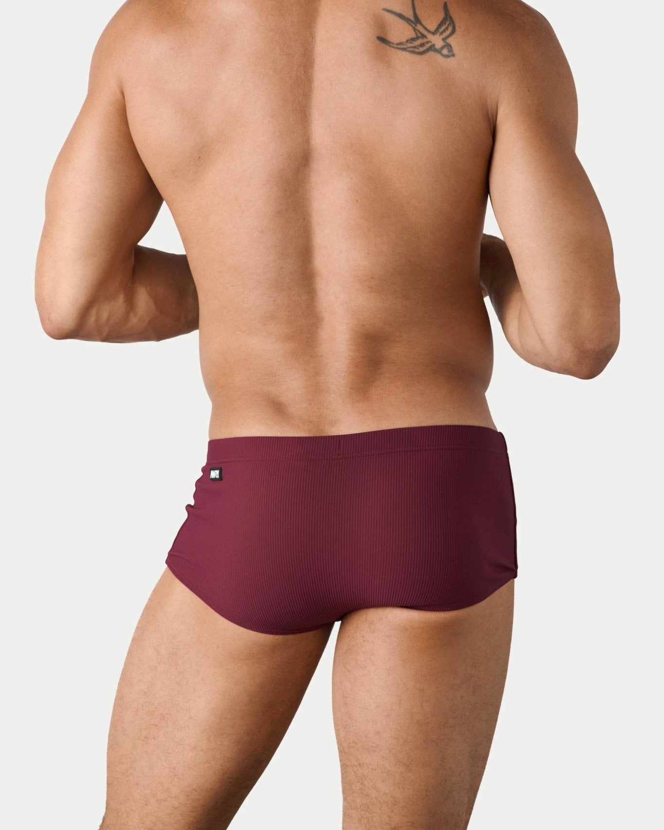 AWRY Oasis Swim Sunga Maroon - mens swim sungas back view