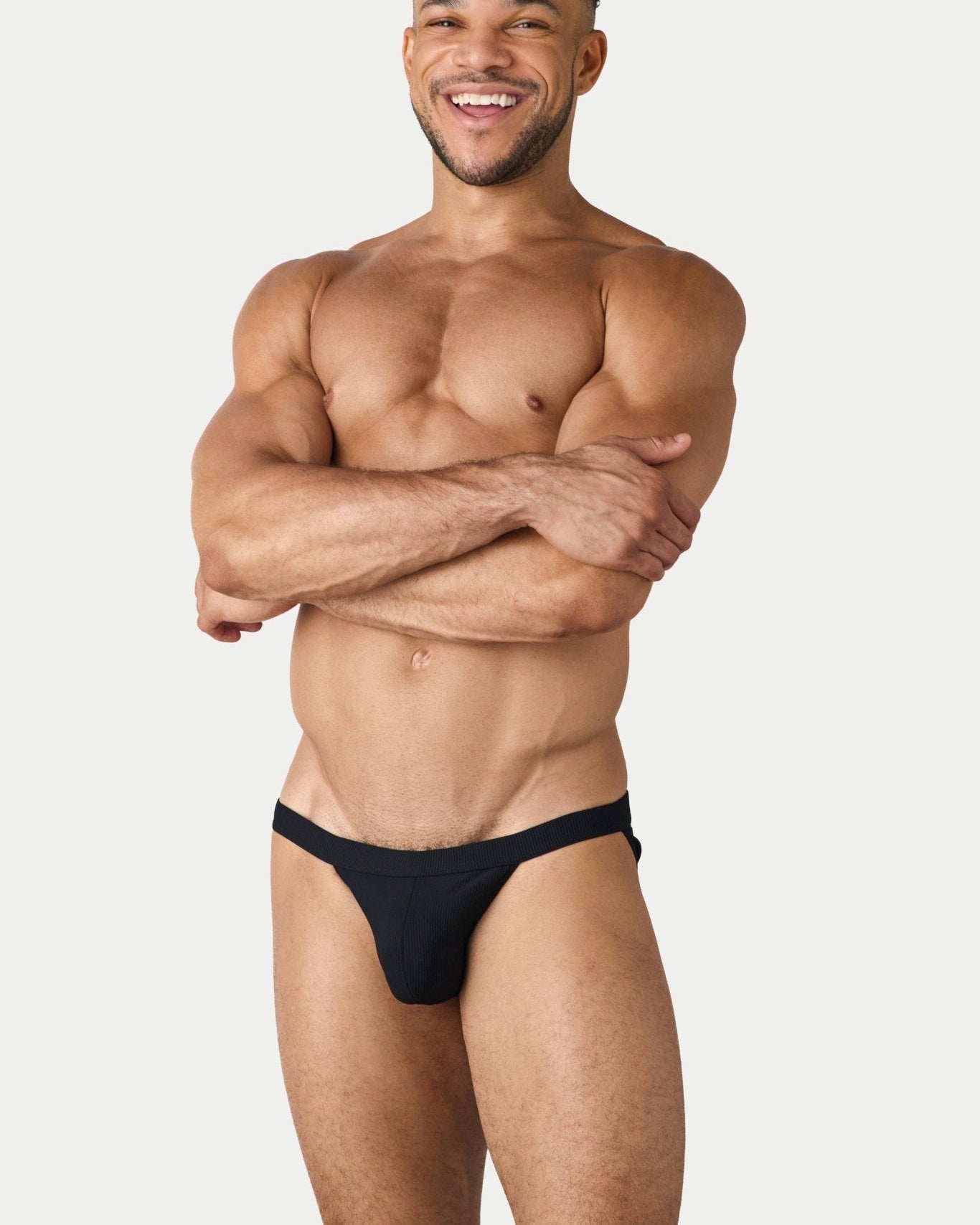 AWRY Oasis Swim Tanga Black - mens swim briefs front view
