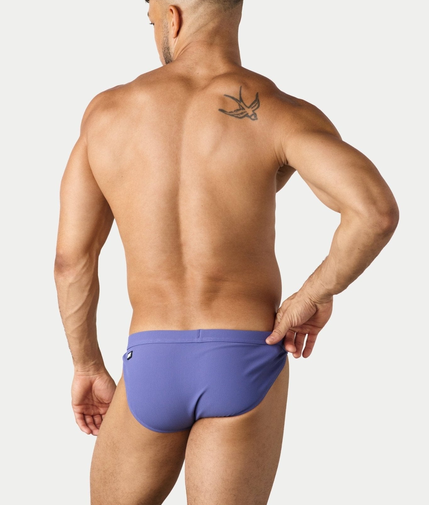 AWRY Oasis Swim Tanga Lavender - mens swim briefs back view