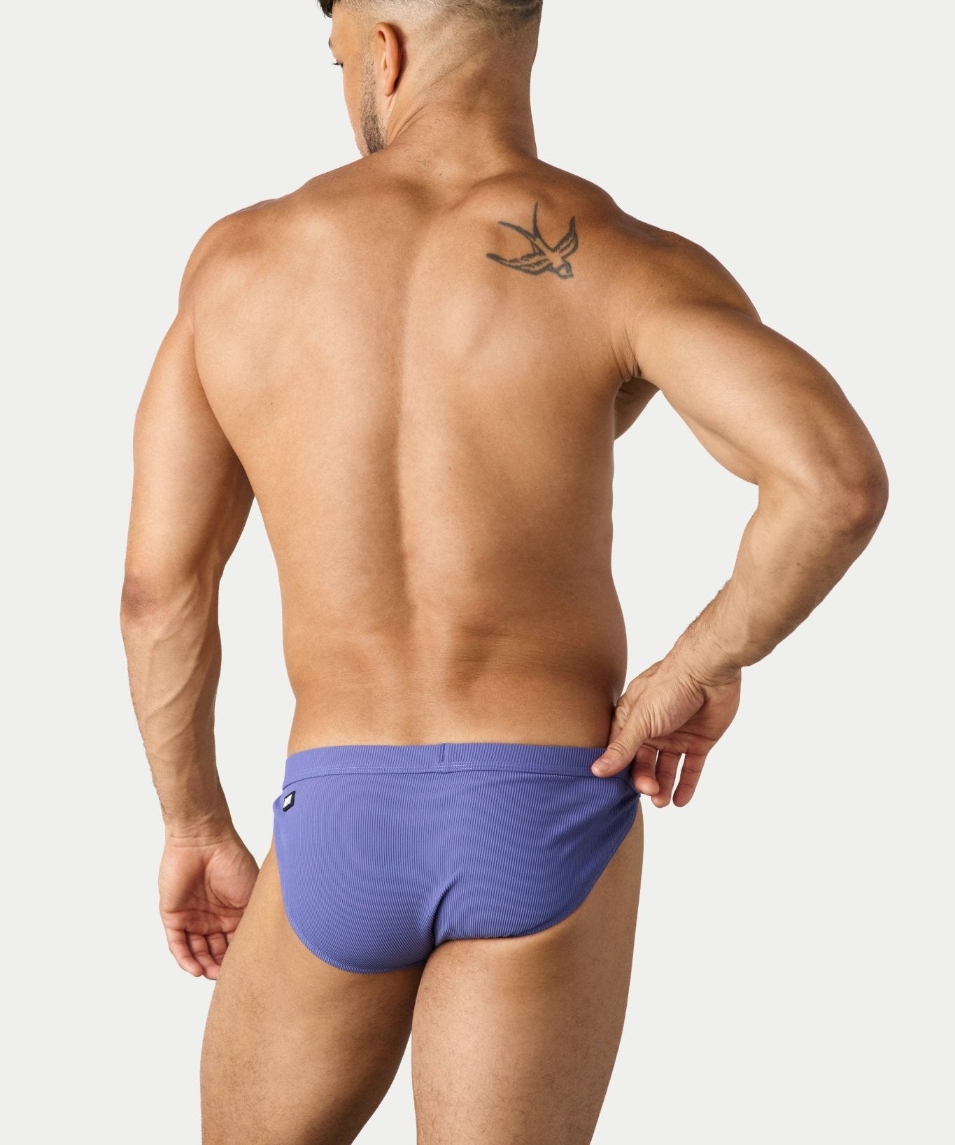 AWRY Oasis Swim Tanga Lavender - mens swim briefs back view