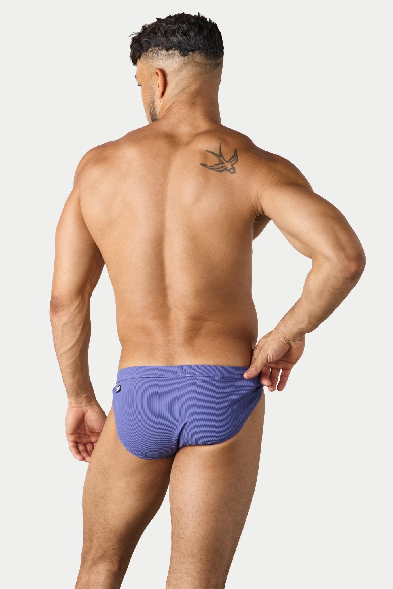 AWRY Oasis Swim Tanga Lavender - mens swim briefs back view