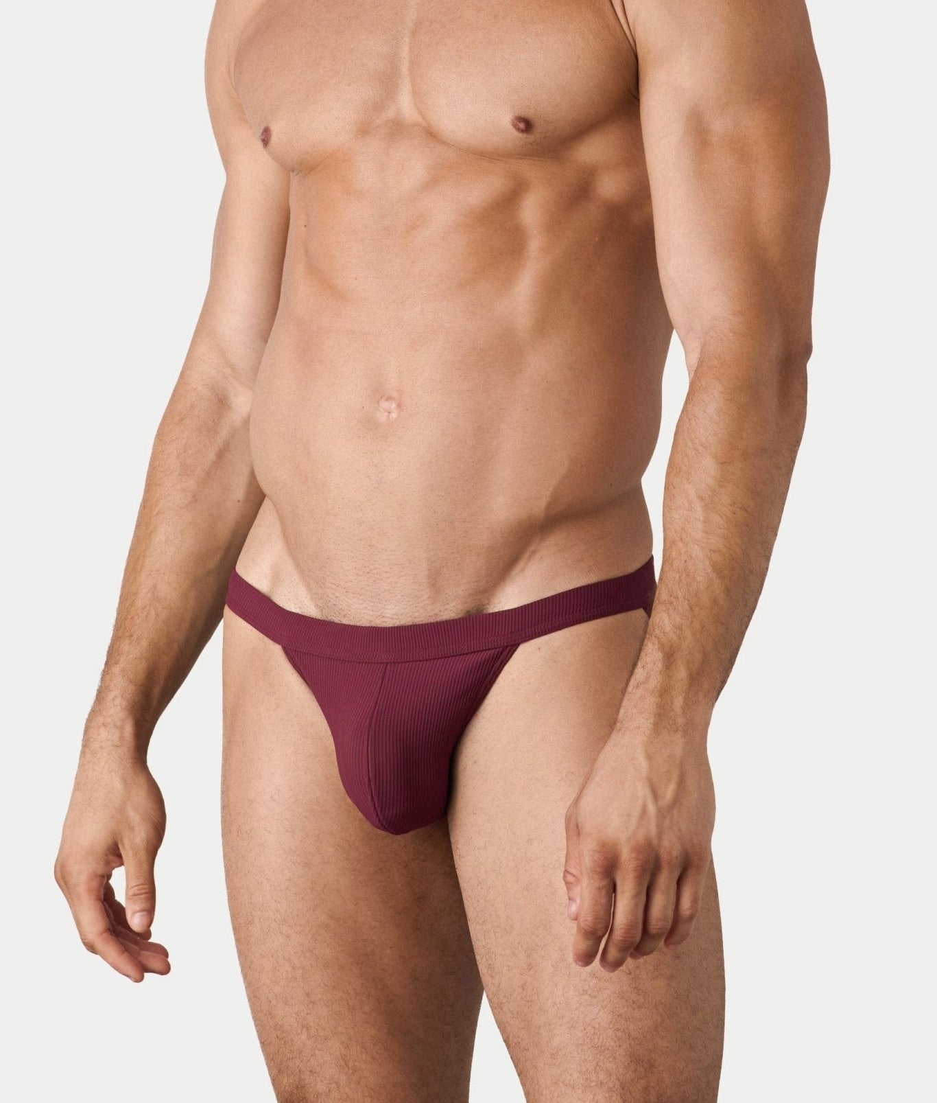 AWRY Oasis Swim Tanga Maroon - men's swim brief side profile