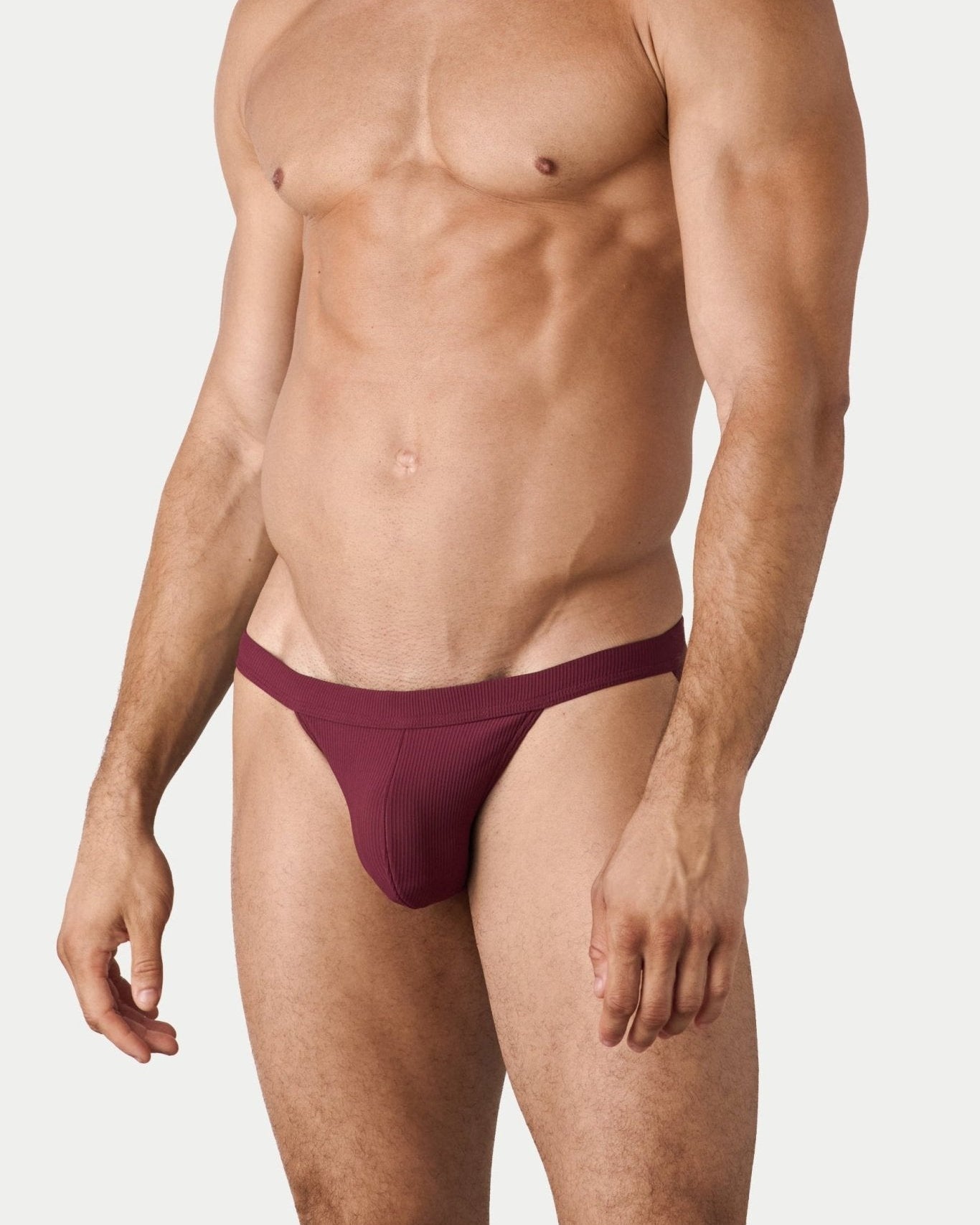 AWRY Oasis Swim Tanga Maroon - men's swim brief side profile