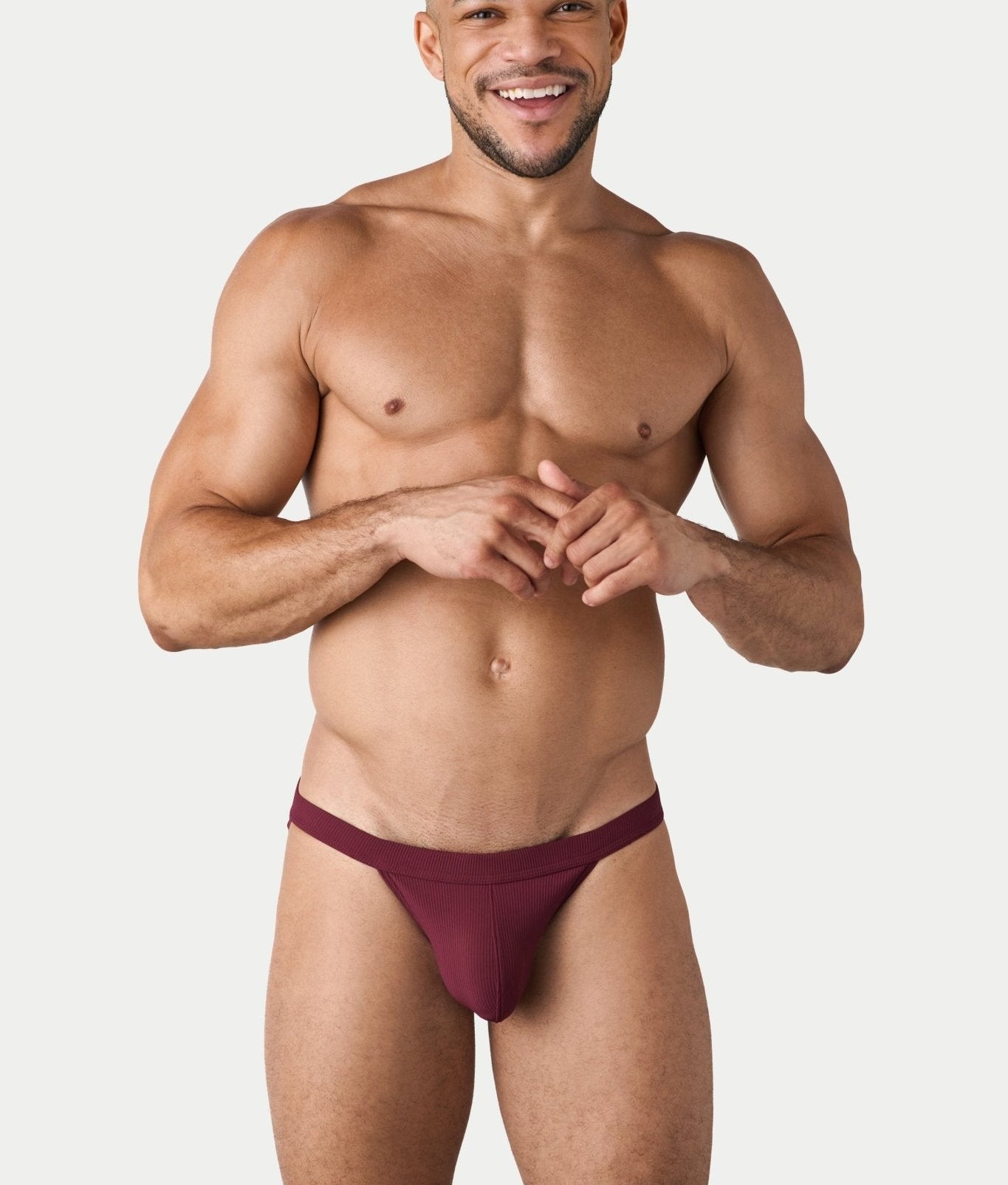 AWRY Oasis Swim Tanga Maroon - men's swim brief liner close-up