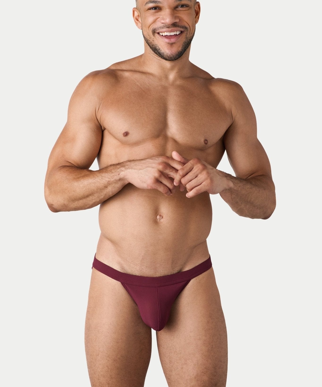AWRY Oasis Swim Tanga Maroon - men's swim brief liner close-up