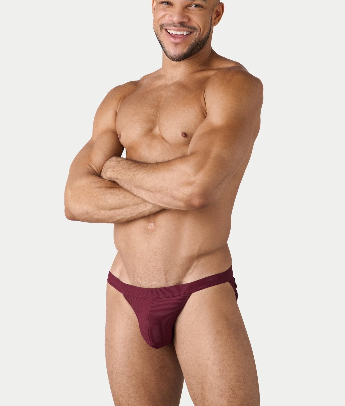 AWRY Oasis Swim Tanga Maroon - mens swim briefs front view