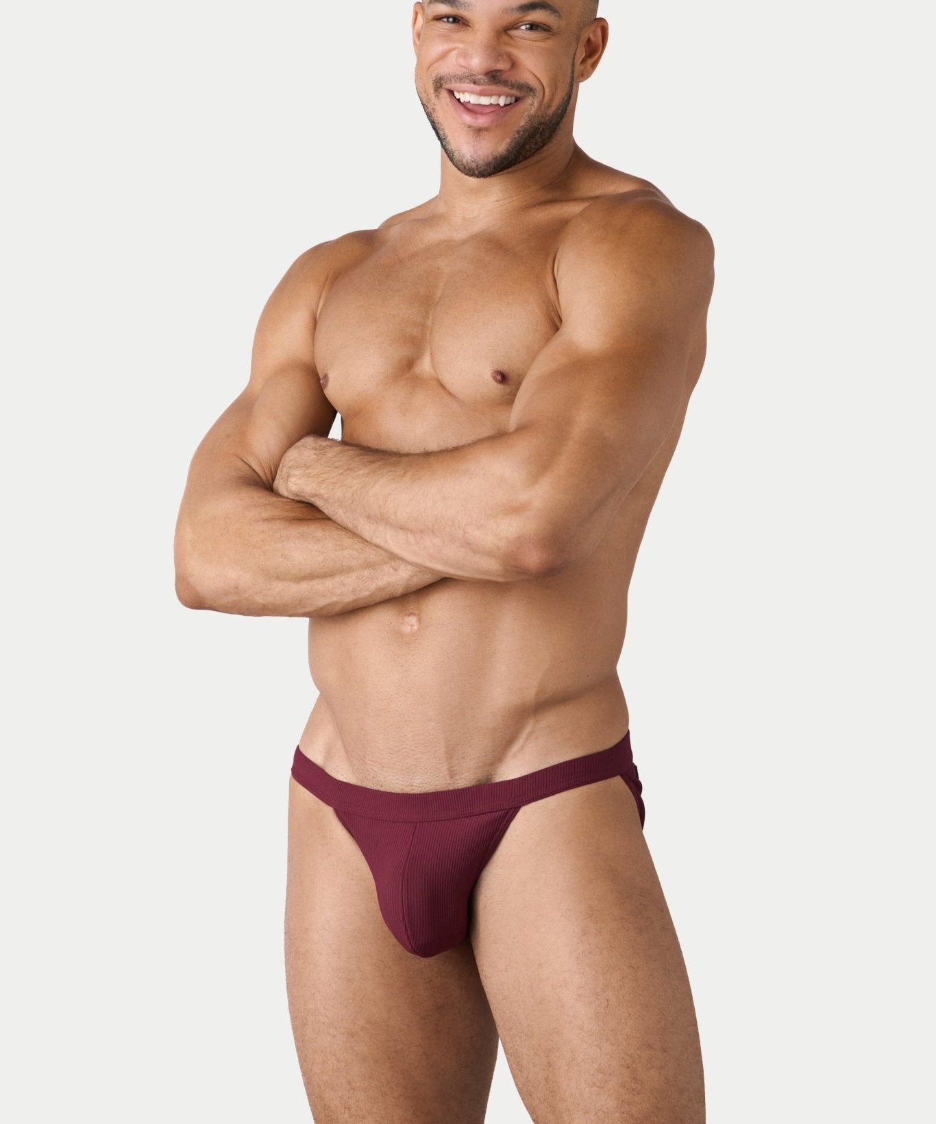 AWRY Oasis Swim Tanga Maroon - mens swim briefs front view