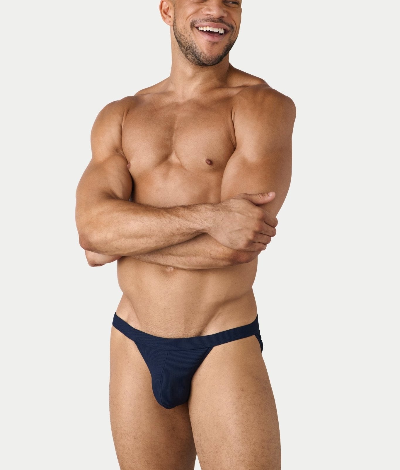 AWRY Oasis Swim Tanga Navy - mens swim briefs front view