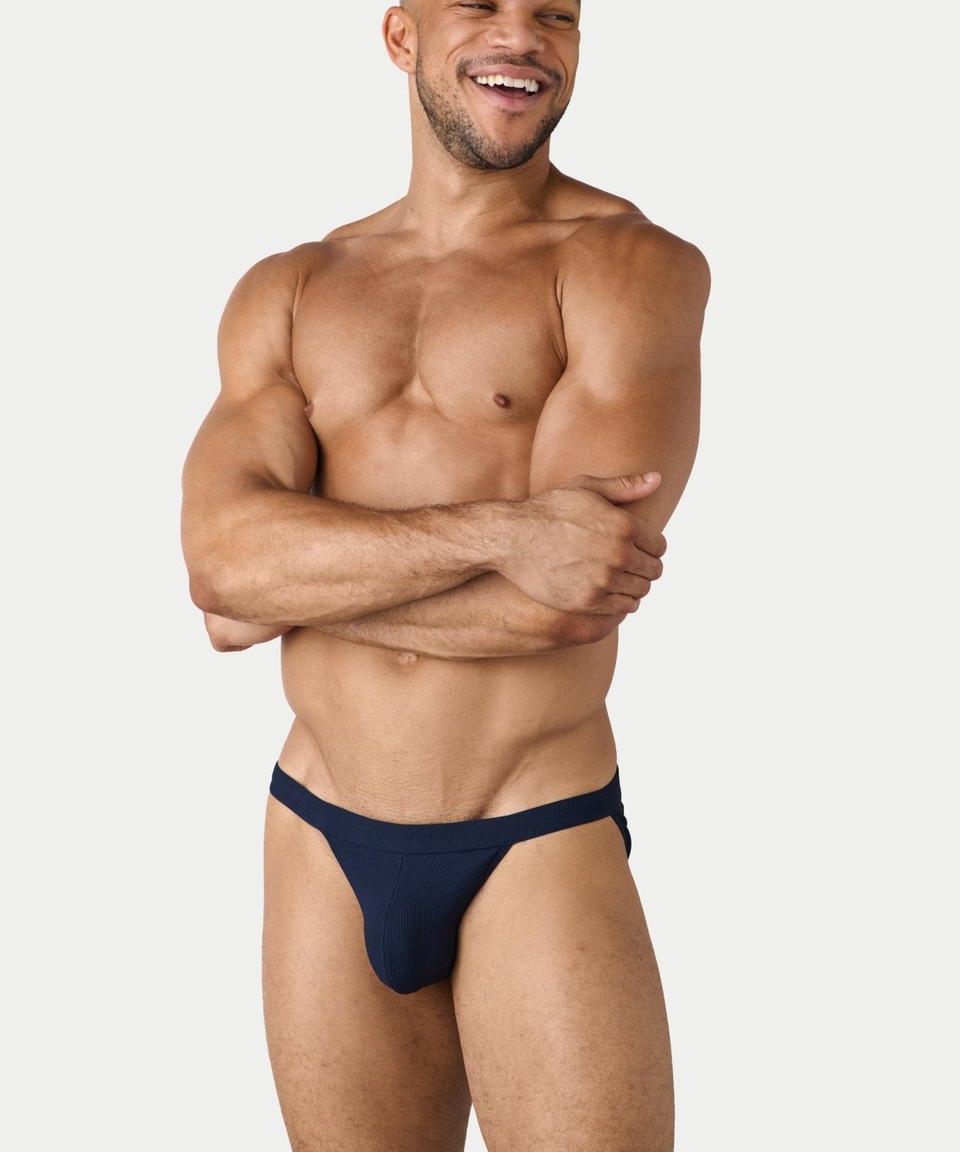 AWRY Oasis Swim Tanga Navy - mens swim briefs front view
