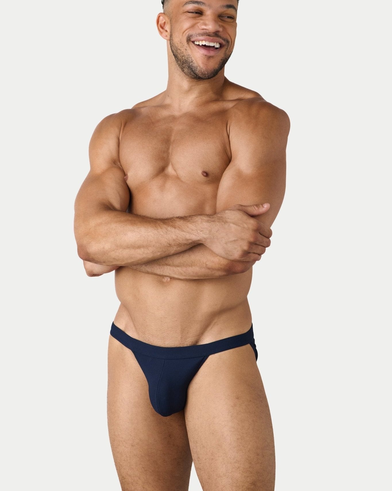 AWRY Oasis Swim Tanga Navy - mens swim briefs front view