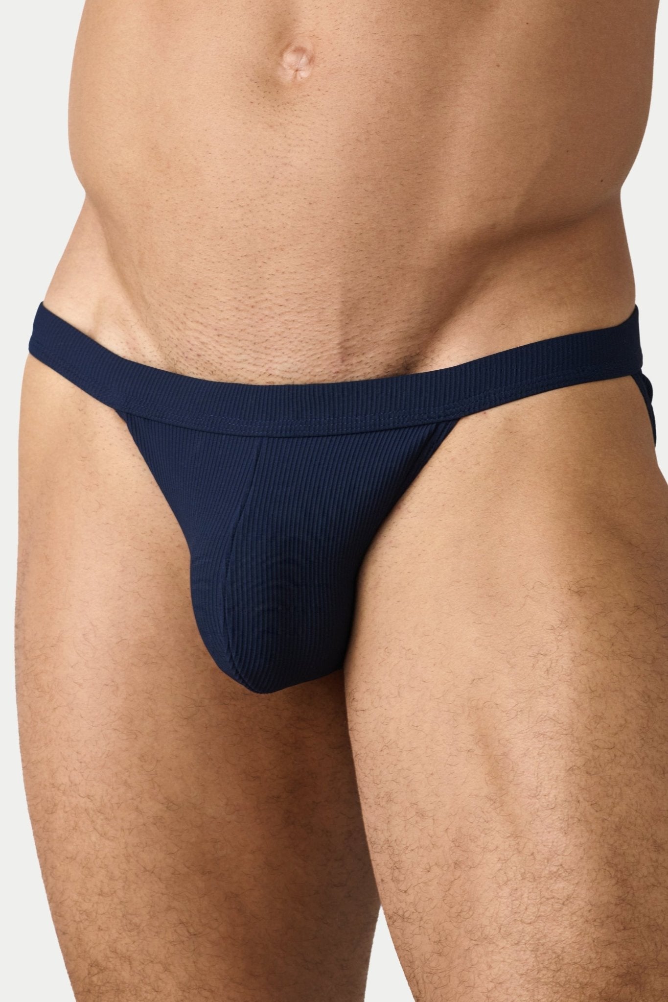 AWRY Oasis Swim Tanga Navy - men's swim brief waistband detail